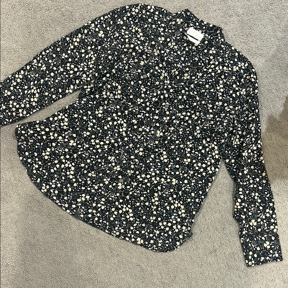 Jcrew Floral Button-Up silky Blouse